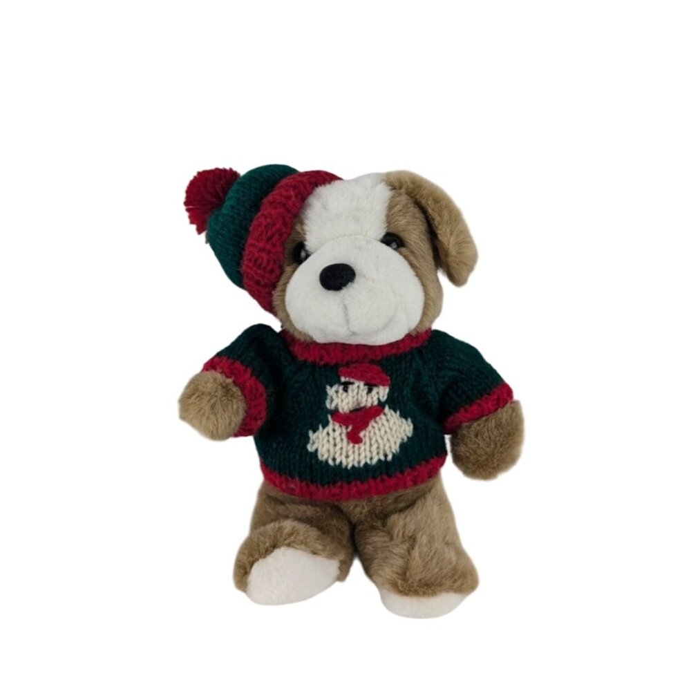 Puppy Dog‎ Plush 11" Stuffed Animal Christmas Knit Snowman Sweater Hat